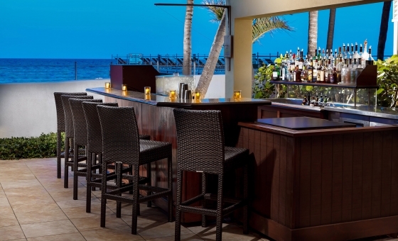 Stools in front of the Sand Bar at Southernmost Beach Resort.
