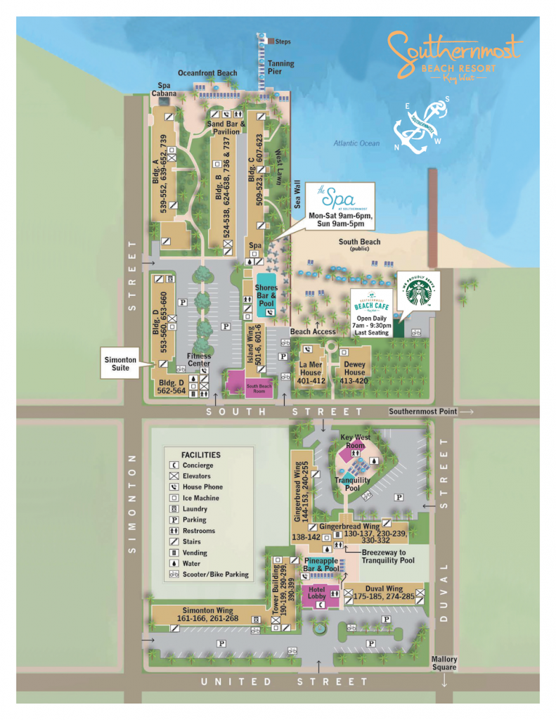 Southernmost Beach Resort map.