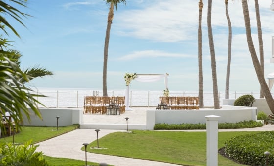 The oceanfront Wedding Pavilion at Southernmost Beach Resort.