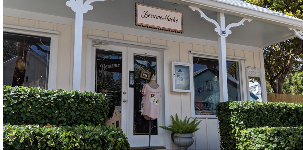 Store front view of Besame Mucho.