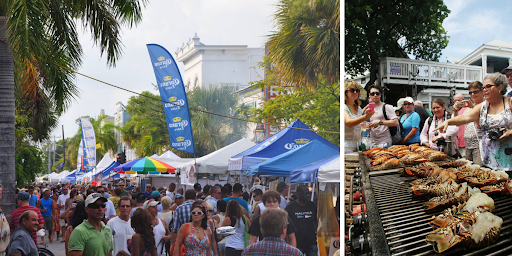 Groups of people enjoying Key West's Lobsterfest