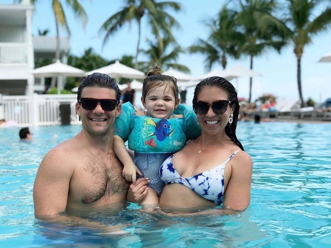 Family in the pool