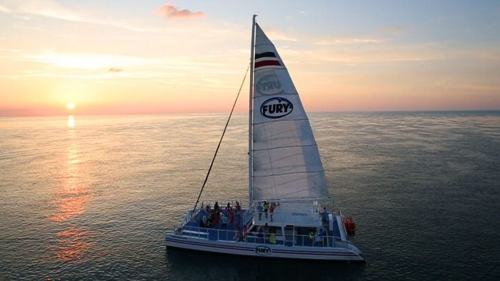 Sailboat on the open ocean