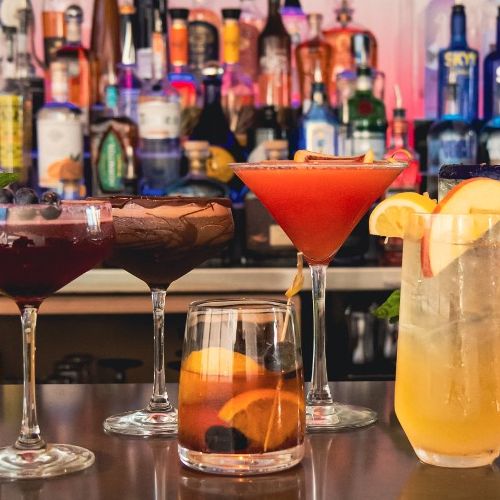 Cocktails on a bar