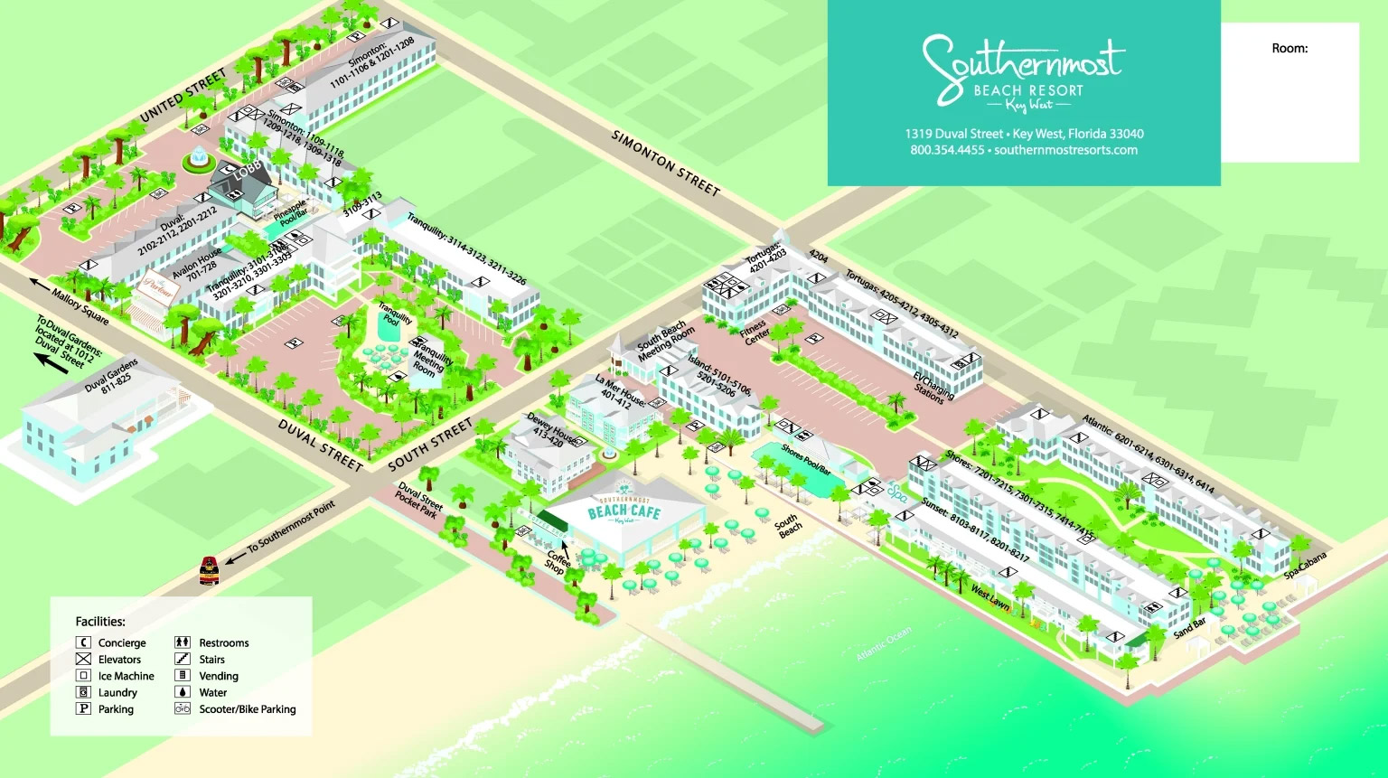 Southernmost Beach Resort Map
