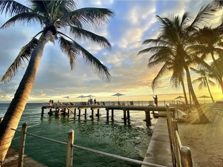 sunset on the docks
