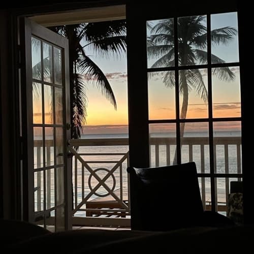 balcony view at sunset