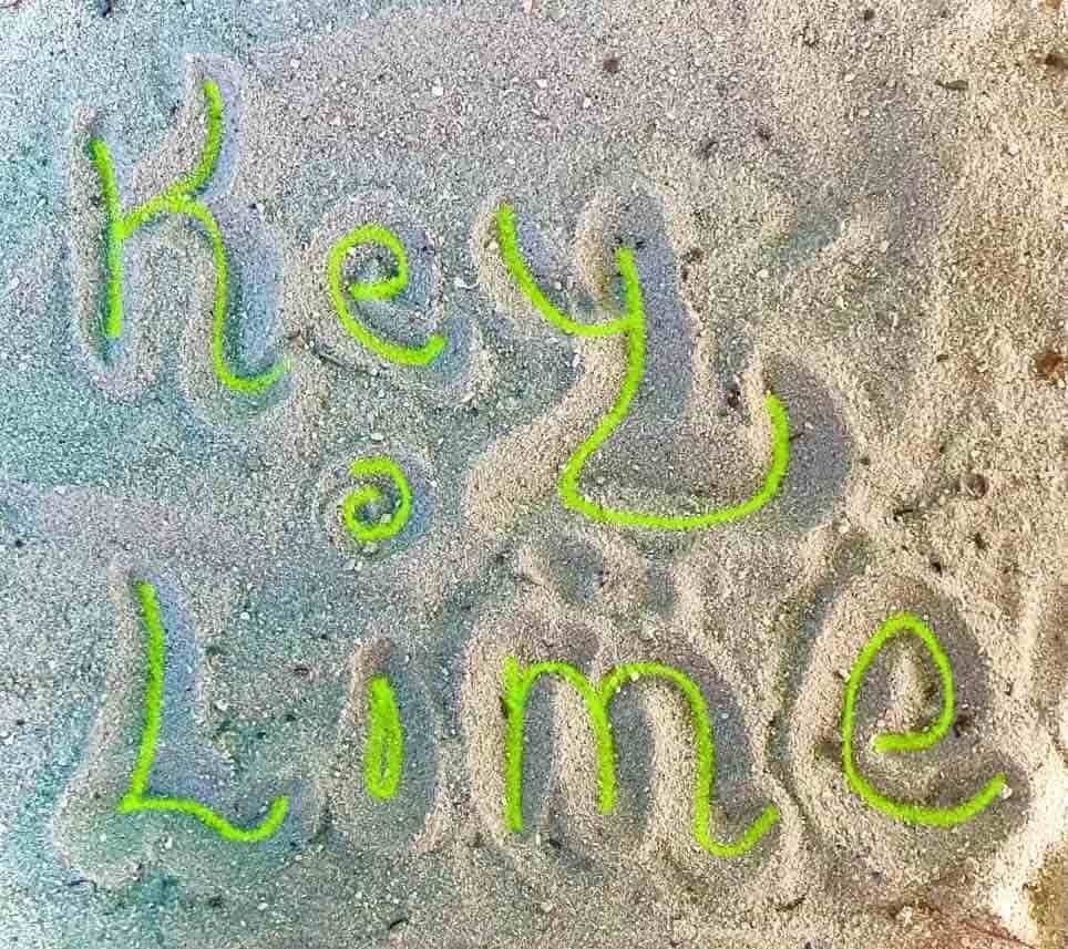 key lime written in sand