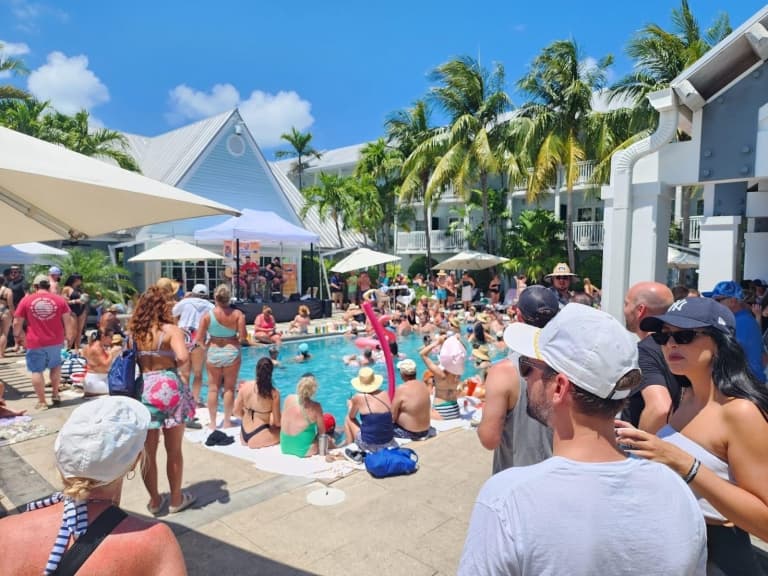people having pool party