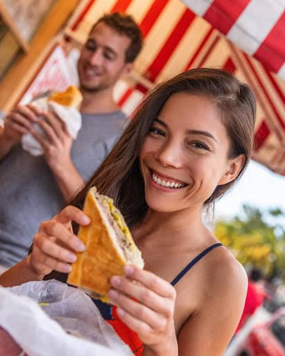 girl eating sandwich