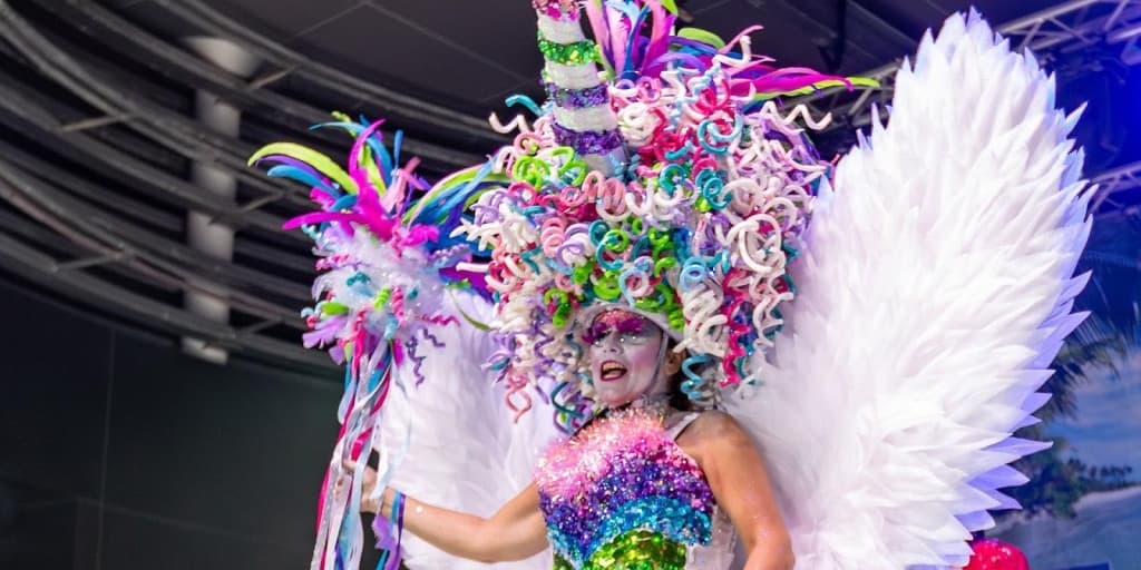 Person dress as a unicorn in parade