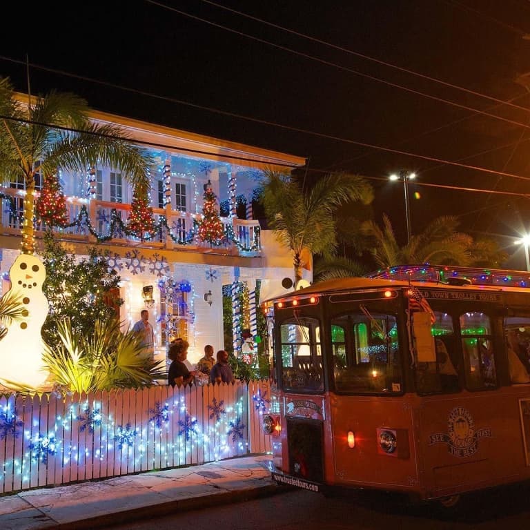 Holiday Trolley outside Resort