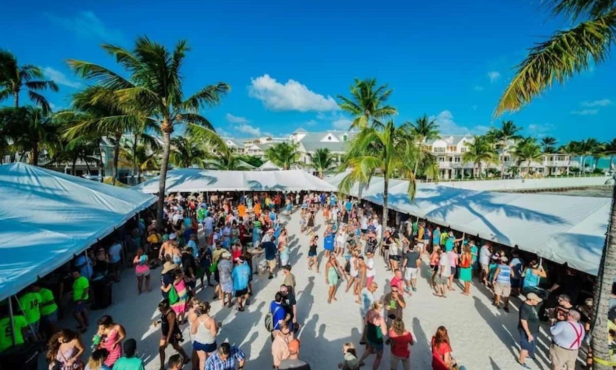 aerial view of summer festival