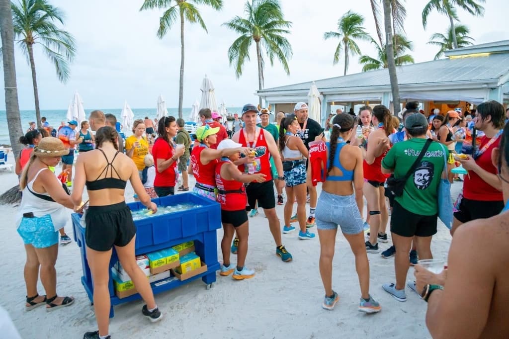 Runners getting ready for marathon