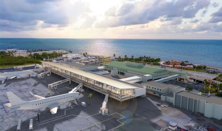 Aerial View of airport terminal