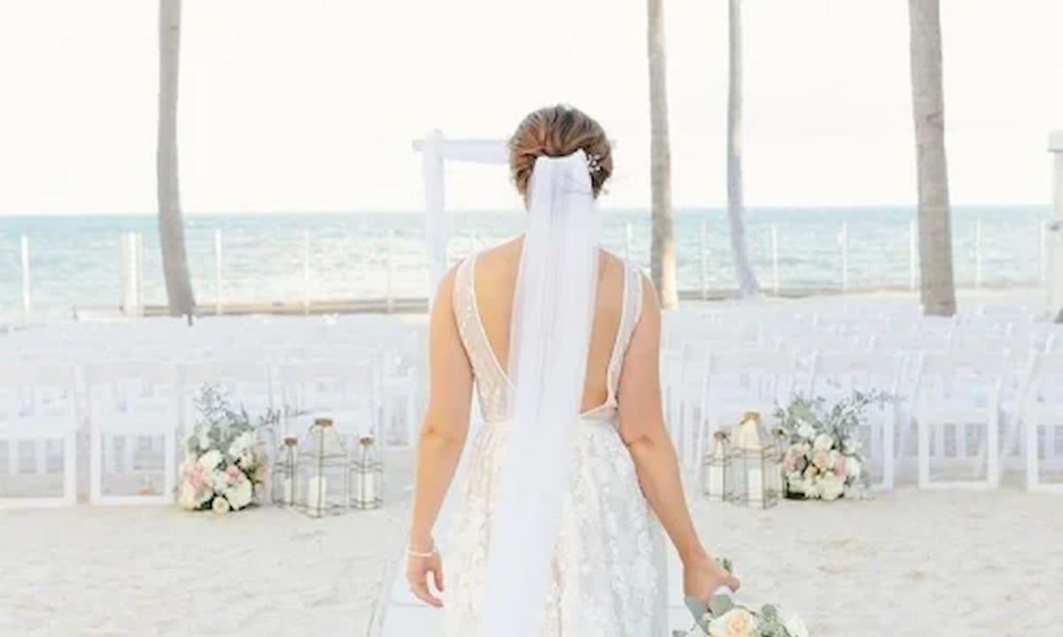 Bride walking down the aisle