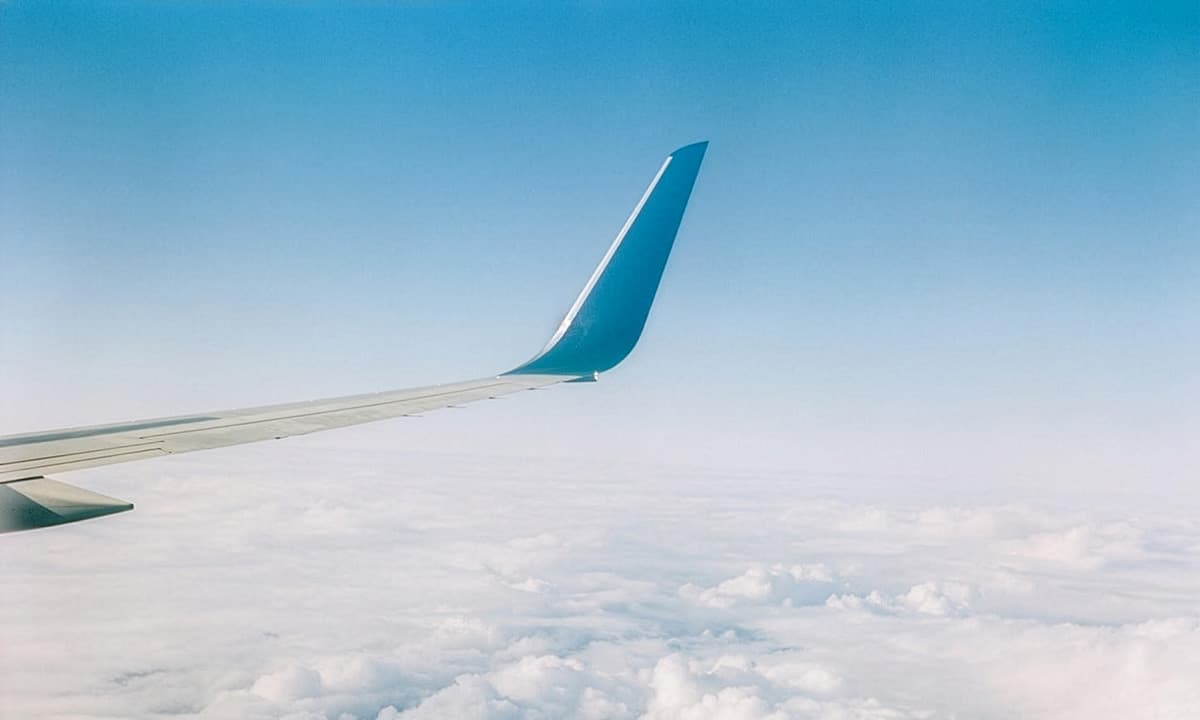 A view of the wing of a jet