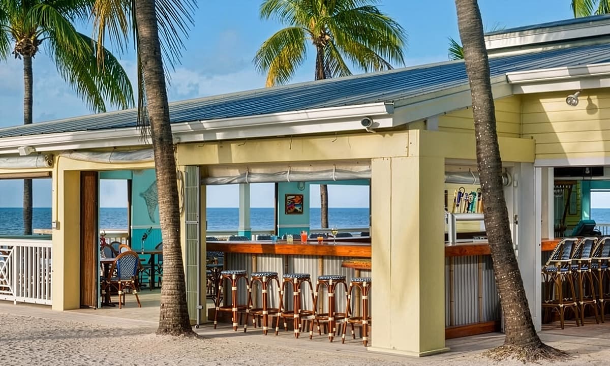 Tropical and open concept beach cabana bar