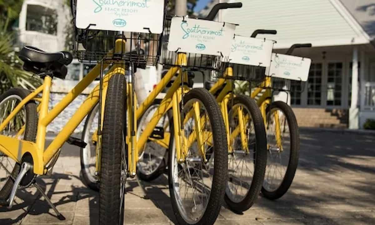 Bikes on racks