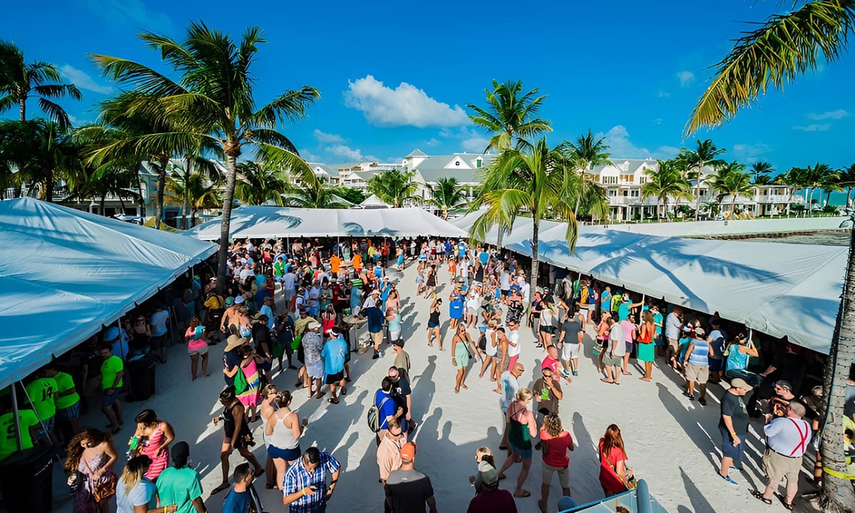 A crowd of Brewfest participants