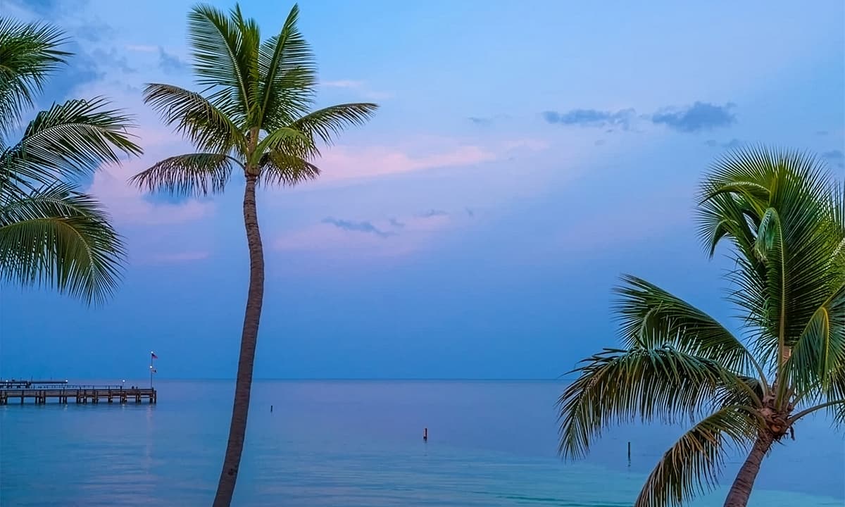 An evening view of the beach