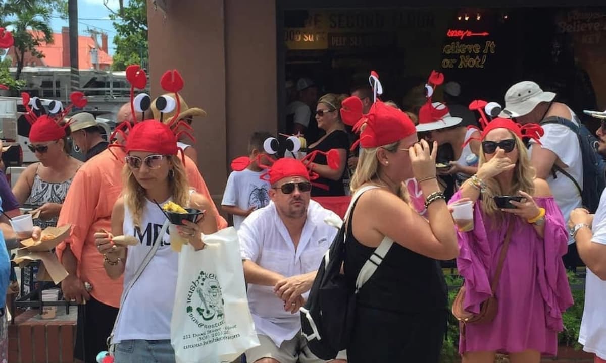 people dressed in green for key lime pie fest