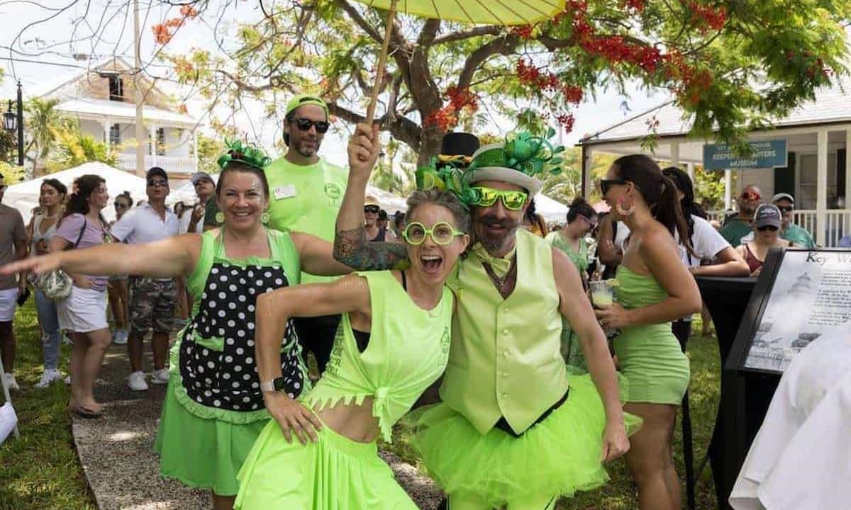 people wearing lime green