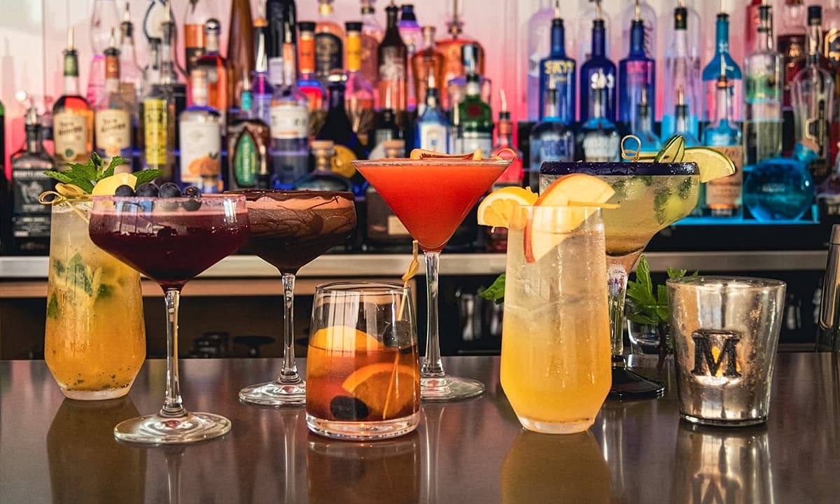An assortment of cocktails
