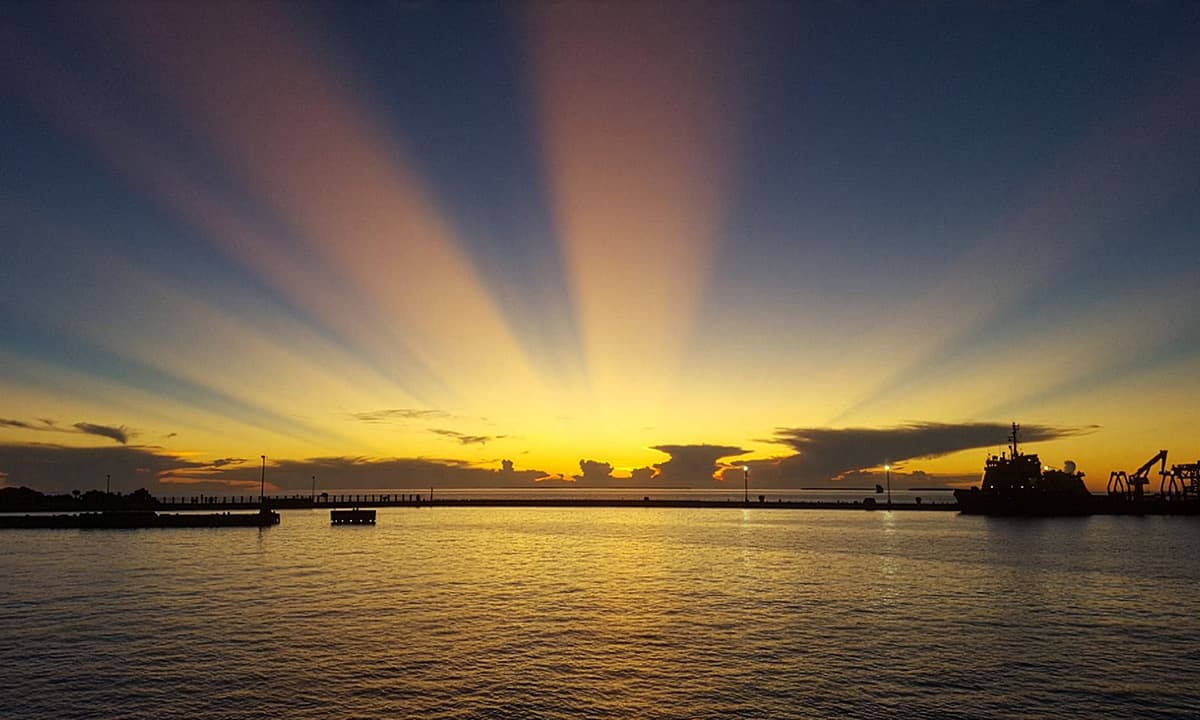 Sunset at the U.S. Coast Guard Cutter Ingham Museum