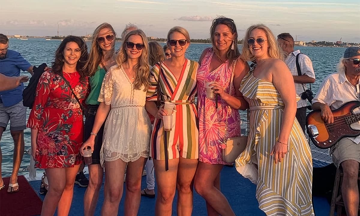 A group of women at the beach