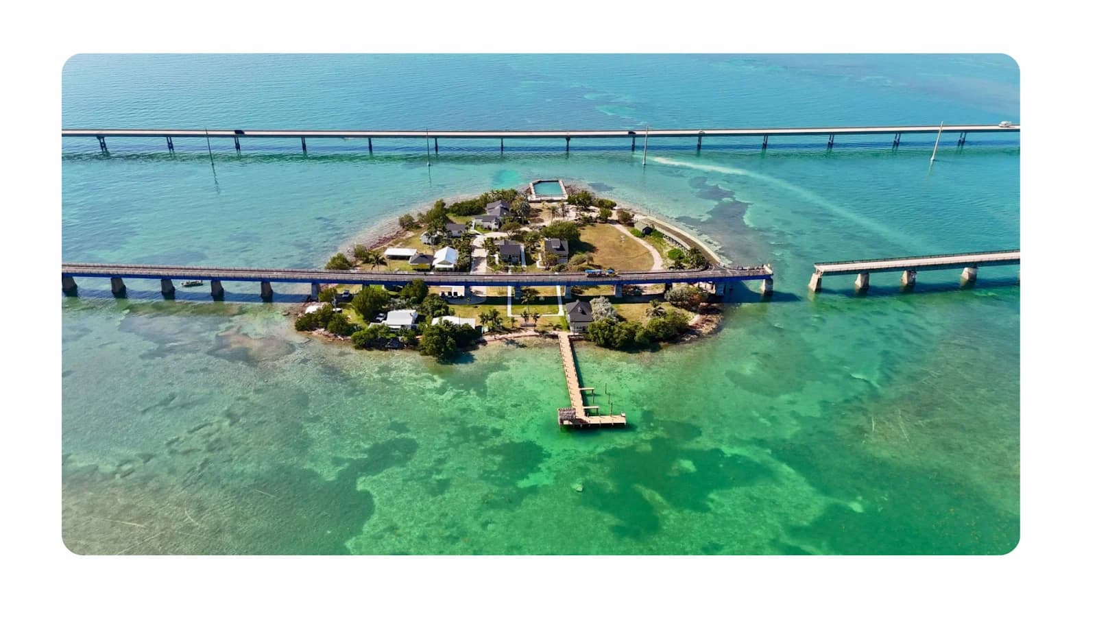 island under bridge