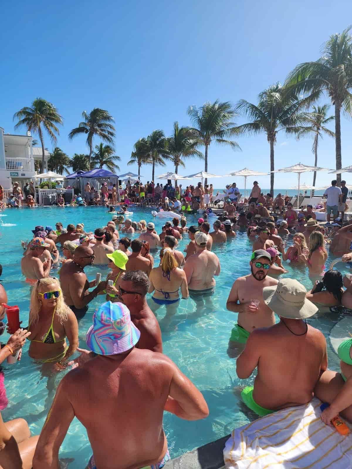 Pool party near beach