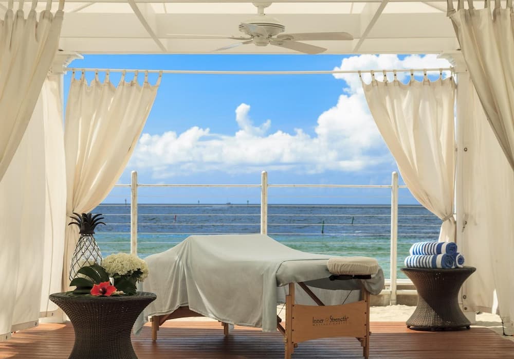 spa bed by the beach