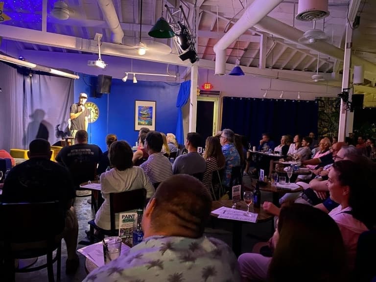 crowd at comedy show