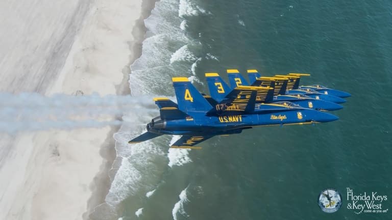 blue angel jets flying together
