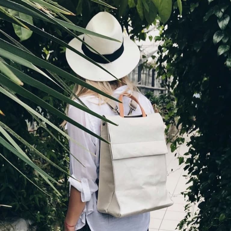 woman with a backpack