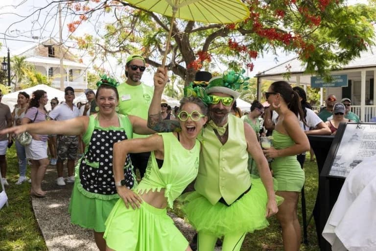people wearing lime green for pie day
