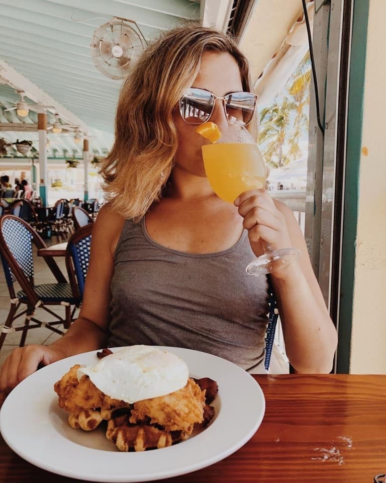woman eating breakfast