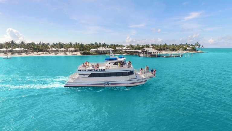 aerial view of large boat