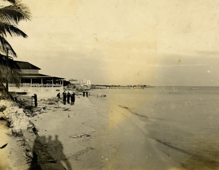 old photo of key west on the beach