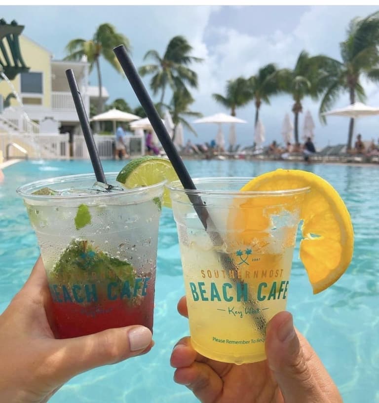 drinks by the pool