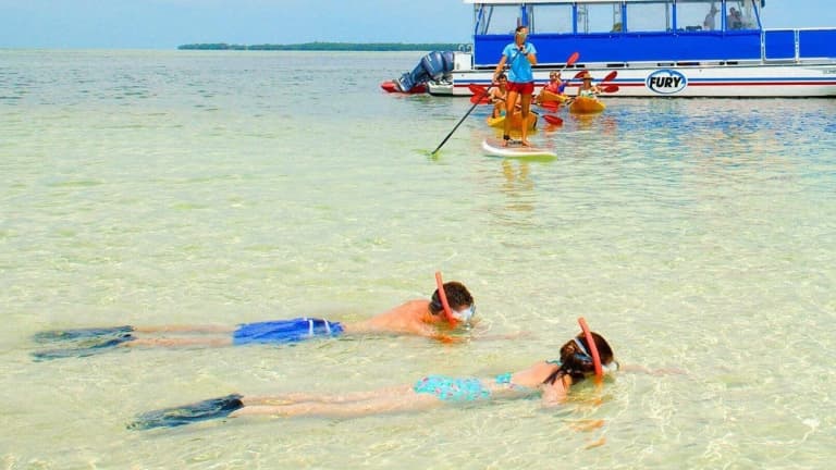 snorkeling in the water