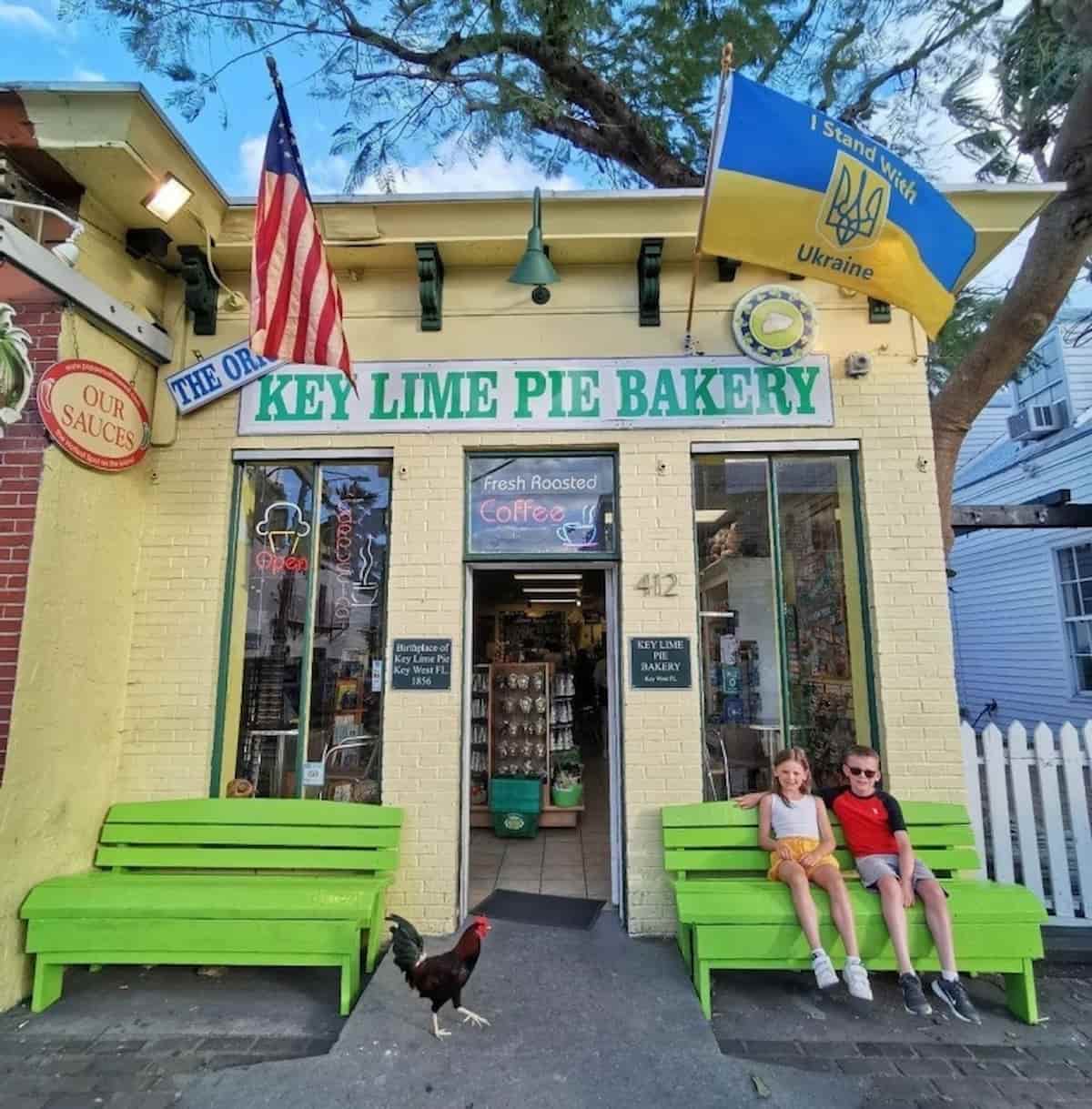 kids outside Key Lime pie shop