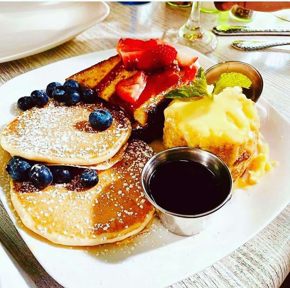 pancakes and fruit