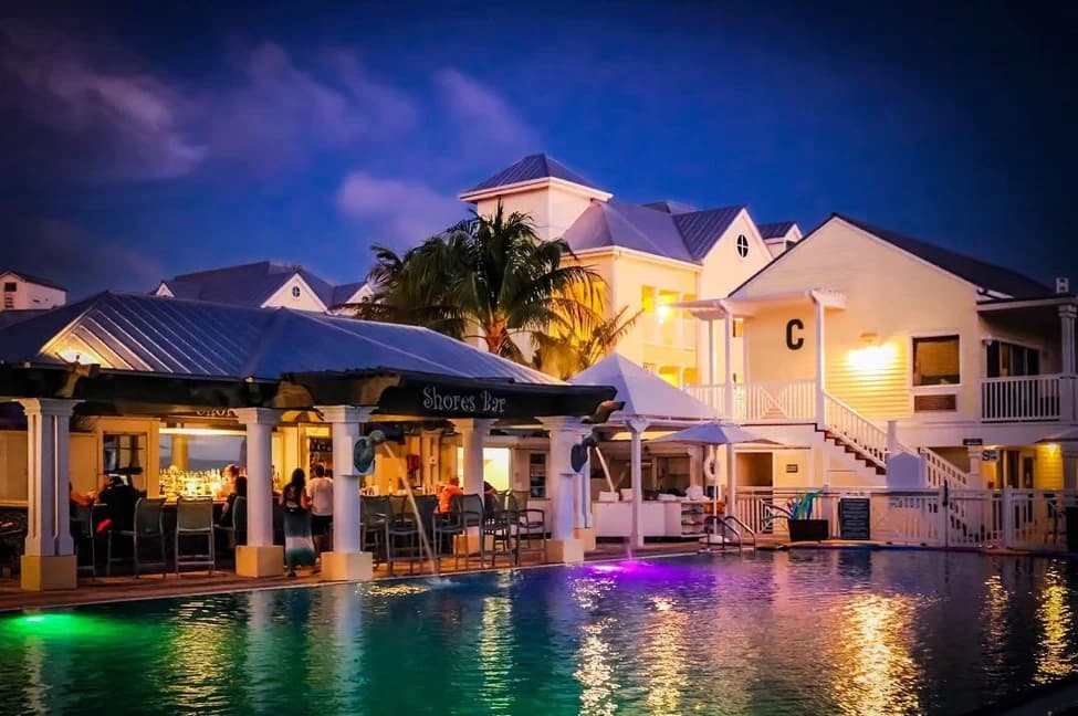 night view of resort bar