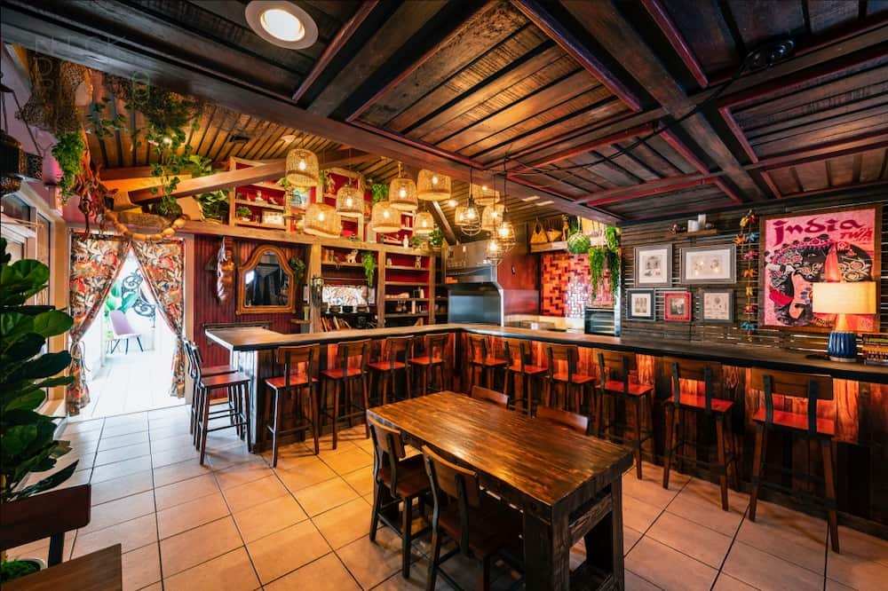 tables and bar setup