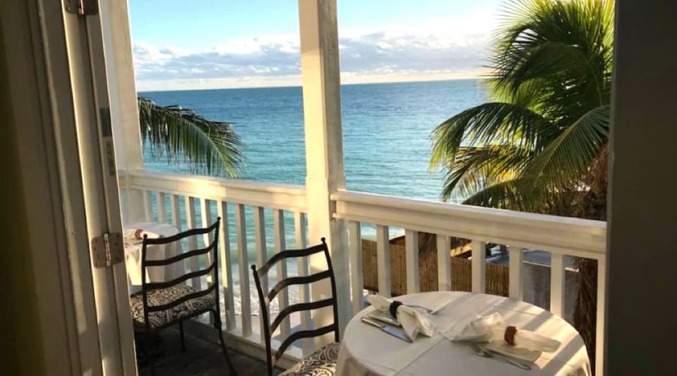 tables on balcony