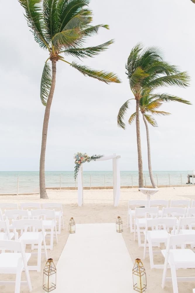 wedding setup by the beach