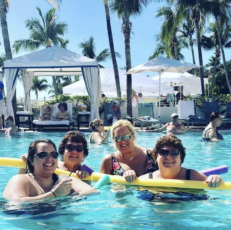 women in the pool