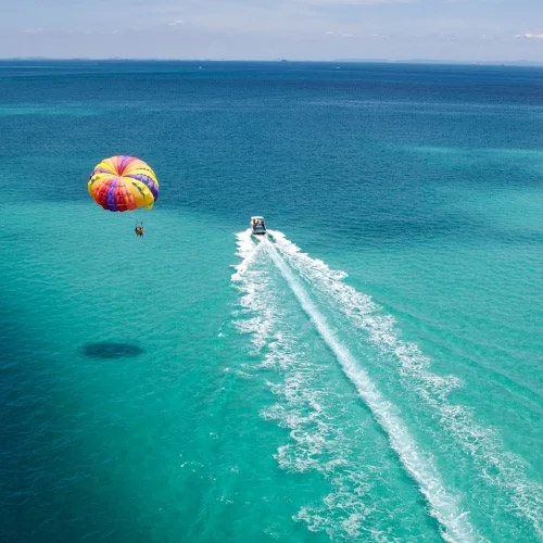Parasail over the ocean. 